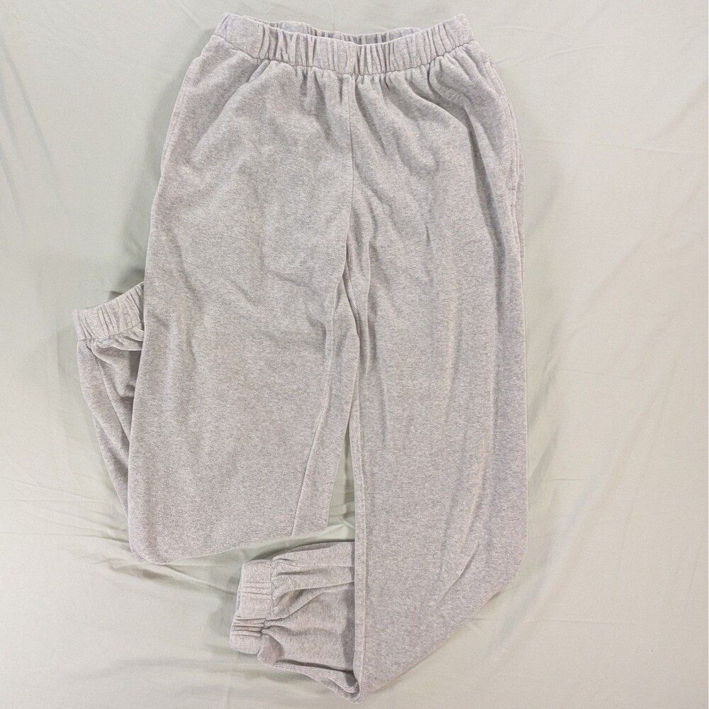 John Galt Sweatpants Womens One Size Gray Ribbed Wide Leg Jogger